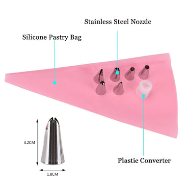 8Pcs Silicone Icing Piping Tips
